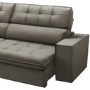 Ver imagem 6 de Sofá 3 Lugares Retrátil Reclinável Chaise Esquerdo 243cm Solin F04 Veludo Marrom Claro - Lyam