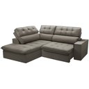 Ver imagem 1 de Sofá 3 Lugares Retrátil Reclinável Chaise Esquerdo 243cm Solin F04 Veludo Marrom Claro - Lyam
