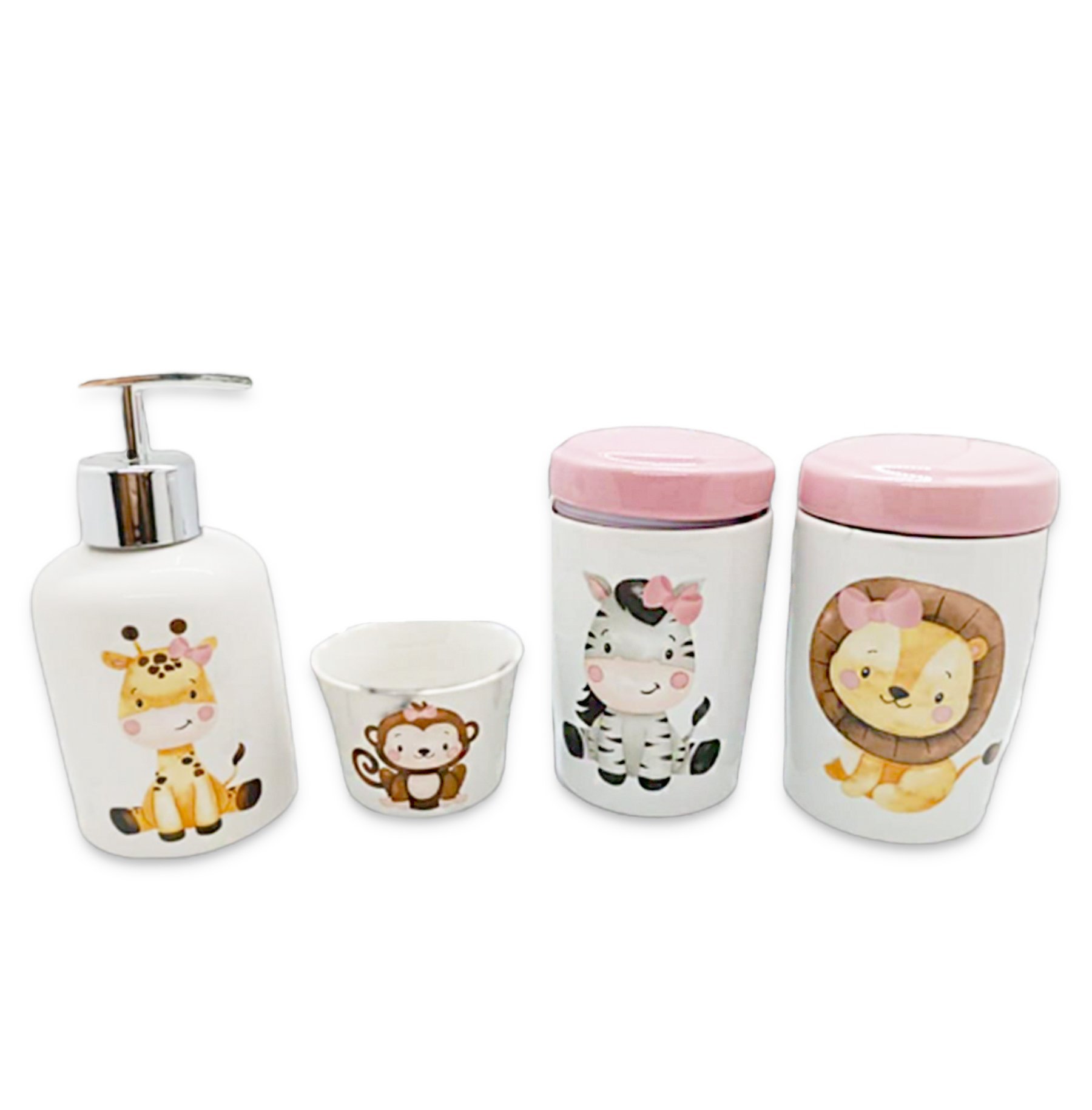 Kit Banheiro Infantil Natureza Divertida Porcelana 5 Peças - 2