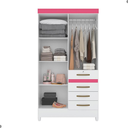 Ver imagem 5 de Conjunto de Guarda Roupa e Cômoda Enzo Branco Rosa