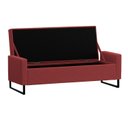 Ver imagem 2 de Recamier Bau Paris Base de Metal 1,20m Suede Bordo - Inova Decorações