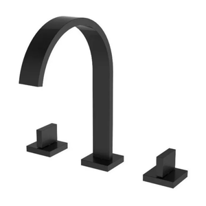 Torneira Misturador Duplo Comando para Banheiro Lavabo Lavatório Preto Fosco Black Matte Metal Premi