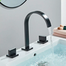Torneira Misturador Duplo Comando para Banheiro Lavabo Lavatório Preto Fosco Black Matte Metal Premi - 2