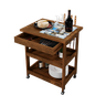 Carrinho Gourmet Churrasco Mesa Madeira Revestimento Vintage - 4
