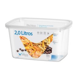 Kit 03 Potes Transparente Grande Volare Rischioto 3l - 2l - 1,2l - Marmita Presidio Comida Retangula - 3