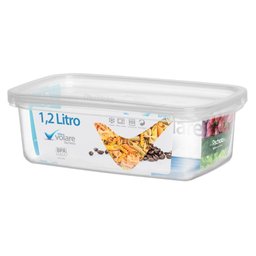 Kit 03 Potes Transparente Grande Volare Rischioto 3l - 2l - 1,2l - Marmita Presidio Comida Retangula - 4