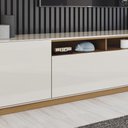 Ver imagem 5 de Rack TV Celen 89 pol 200cm MDF-MDP 3 Portas Off White e Cinamomo Mpozenato