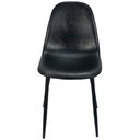 Ver imagem 3 de Kit 6 Cadeiras Tânia Charla Estofada Pu Vintage Base Cor Preta - Preto