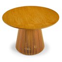 Ver imagem 2 de Mesa Redonda de Jantar Harmony Pés em Madeira Maciça Tampo Cinamomo Cor Mel (apenas a Mesa) 130cm