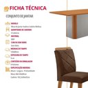 Ver imagem 6 de Mesa de Jantar Isadora Mdf com 4 Cadeiras Moderna Mobilia Veludo Marrom/naturalle Laminado