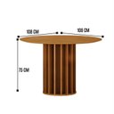 Ver imagem 3 de Mesa para Sala de Jantar Redonda 108cm MDF Flora Marrom/Cinamomo