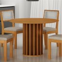 Ver imagem 4 de Mesa para Sala de Jantar Redonda 108cm MDF Flora Marrom/Cinamomo