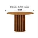Ver imagem 5 de Mesa para Sala de Jantar Redonda 108cm MDF Flora Marrom/Cinamomo