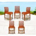 Ver imagem 1 de Kit 5 Cadeiras Gruvyer Terracota Restaurante Doceria Sala de Jantar