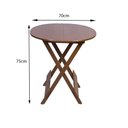 Ver imagem 2 de Kit 2 Mesas Redondas Dobráveis em Madeira Maciça 70x70 Imbuia Ideal para Bares e Restaurantes