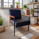 Ver imagem 1 de Poltrona Decorativa Fontana Courino Preto