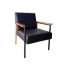 Ver imagem 3 de Poltrona Decorativa Fontana Courino Preto