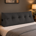 Ver imagem 2 de Almofada Cabeceira Mel Cama Casal 140cm Encosto Suede:Cinza-Escuro/Suede