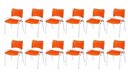 Ver imagem 2 de Cadeira Iso Base Branco Escola, Escritório Laranja Kit 12 Un