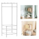 Ver imagem 1 de Sapateira Rack Canto Cabides Roupas Portatil Armario Organizador Dobravel Arara Branco
