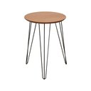 Ver imagem 3 de Mesa Lateral De Canto Redonda Industrial Pé De Ferro - Bege