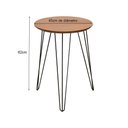 Ver imagem 2 de Mesa Lateral De Canto Redonda Industrial Pé De Ferro - Bege