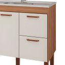 Ver imagem 4 de Armário de Cozinha 94cm 100% MDF 2 Gavetas e 2 Portas Balcão:Freijó/Off White