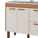 Ver imagem 2 de Armário de Cozinha 94cm 100% MDF 2 Gavetas e 2 Portas Balcão:Freijó/Off White