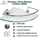 Ver imagem 6 de Kit 03 Porta Shampoo Canto Prateleira Vidro Temp. 6mm