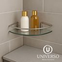 Ver imagem 4 de Kit 03 Porta Shampoo Canto Prateleira Vidro Temp. 6mm