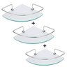 Kit 03 Porta Shampoo Canto Prateleira Vidro Temp. 6mm - 1