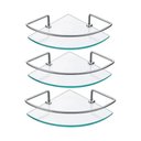 Ver imagem 1 de Kit 03 Porta Shampoo Canto Prateleira Vidro Temp. 6mm