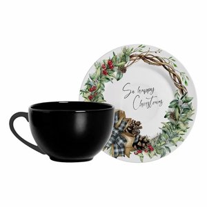 Jogo de Xicaras Cha Preta Natal C/6 Und Hope Alleanza 1ª L
