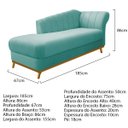 Ver imagem 2 de Kit Diva Recamier Vanessa 185cm Lado Esquerdo e 01 Poltrona Laura Suede Doce Sonho Móveis Azul Tiffa