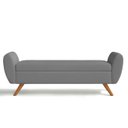 Ver imagem 2 de Recamier Bau Italia 1,40m Suede Cinza - Inova Decor Inova Decorações