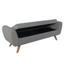 Ver imagem 1 de Recamier Bau Italia 1,40m Suede Cinza - Inova Decor Inova Decorações
