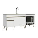 Ver imagem 1 de Kit Balcão de Cozinha para Pia e Balcão para Cooktop/Forno 190cm Florença Multimóveis MP2439