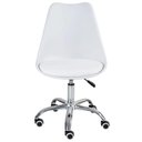 Ver imagem 4 de Kit 6 Cadeiras Luisa Saarinen Giratória, Home Office, Regulagem de Altura, Branco