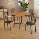 Ver imagem 2 de Conjunto Sala de Jantar 90x90 Ilhabela 4 Cad Preto Liso