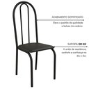 Ver imagem 4 de Conjunto Sala de Jantar 90x90 Ilhabela 4 Cad Preto Liso