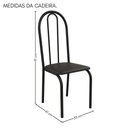 Ver imagem 3 de Conjunto Sala de Jantar 90x90 Ilhabela 4 Cad Preto Liso