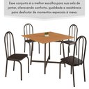 Ver imagem 5 de Conjunto Sala de Jantar 90x90 Ilhabela 4 Cad Preto Liso