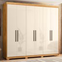 Ver imagem 2 de Guarda Roupa Venice 6 Portas, 4 Gavetas e 3 Cabideiros Cinamon Touch/off White com Pés - Demóbile
