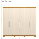 Ver imagem 7 de Guarda Roupa Venice 6 Portas, 4 Gavetas e 3 Cabideiros Cinamon Touch/off White com Pés - Demóbile
