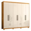 Ver imagem 1 de Guarda Roupa Venice 6 Portas, 4 Gavetas e 3 Cabideiros Cinamon Touch/off White com Pés - Demóbile