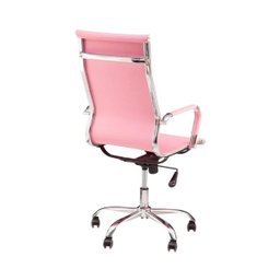 Kit 6 Cadeira Escritório Esteirinha Giratória Alta Ajustável - Rosa - 7