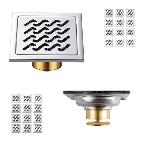 Ralo Inox 10x10 Banheiro Anti Odor Kit 24 Uni Anti Inseto Quintal Varanda Lavabo Duravel Resistente 