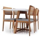 Ver imagem 4 de Mesa de Jantar Liana com Vidro Mmj-as As-castanho Claro/branco Laca 1,35m