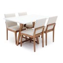 Ver imagem 3 de Mesa de Jantar Liana com Vidro Mmj-as As-castanho Claro/branco Laca 1,35m