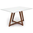 Ver imagem 1 de Mesa de Jantar Liana com Vidro Mmj-as As-castanho Claro/branco Laca 1,35m